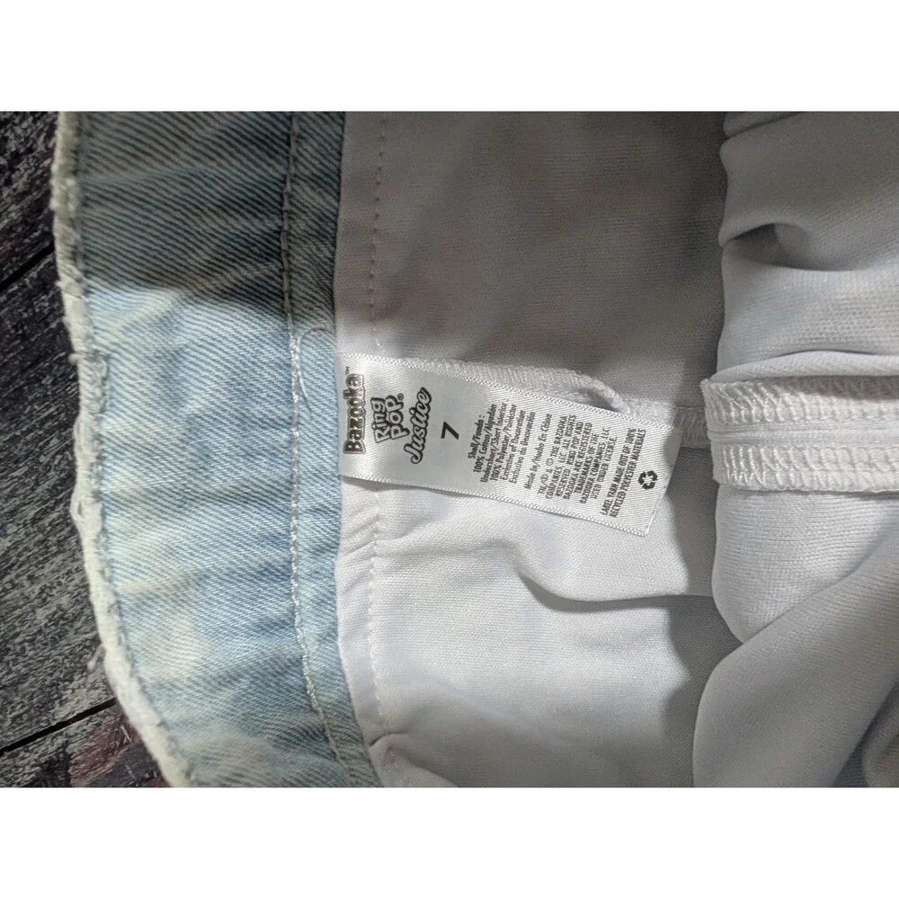 Justice x Ring Pop x Bazooka Girl's Denim Tie Dye Skirt - Size 7 - Shorts
